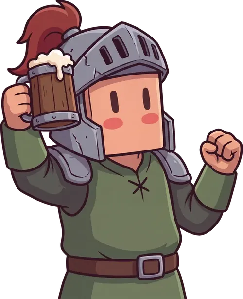 The Last Round Knight, tankard in hand