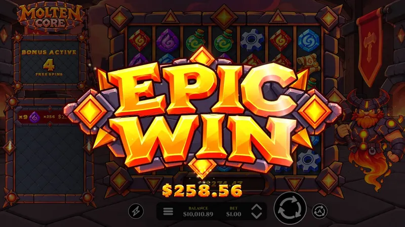 EPIC WIN announcement during free spins