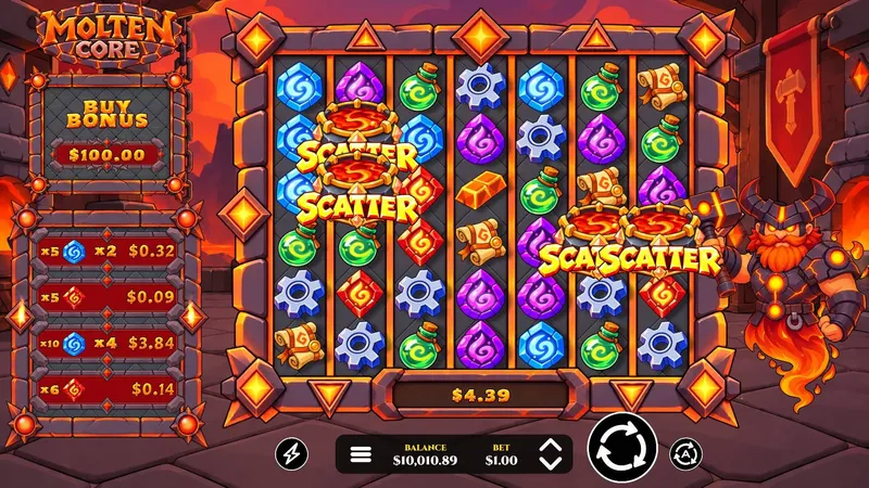 Four scatters land on the grid and trigger the free spins